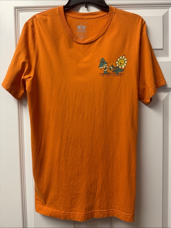 Rhymesayers Tops - Rhymesayers Atmosphere - Orange Graphic T-Shirt with Sun Flower Print -  Lg